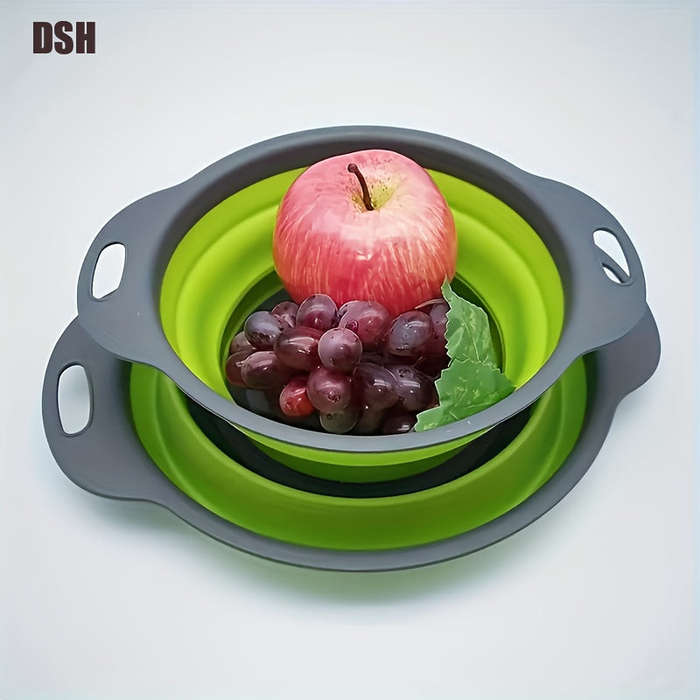2pcs, Collapsible Silicone Colander