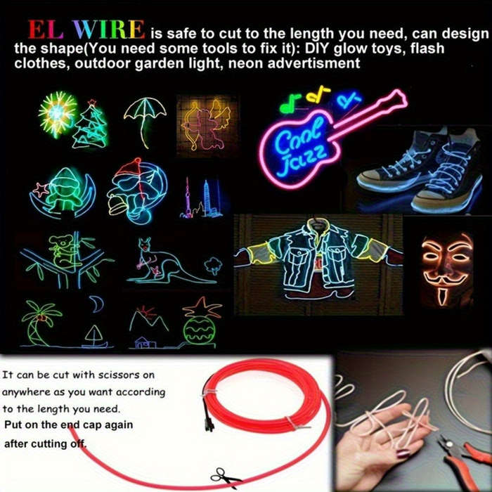 1pc x 1meter Electroluminescent Neon Lights with Flash Multiple Colors to Choose from Ideal for D...