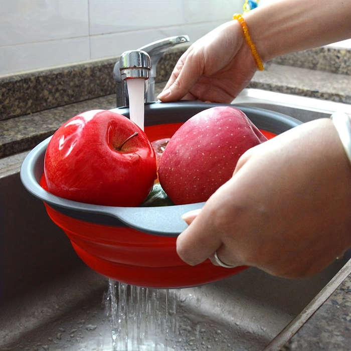 2pcs, Collapsible Silicone Colander