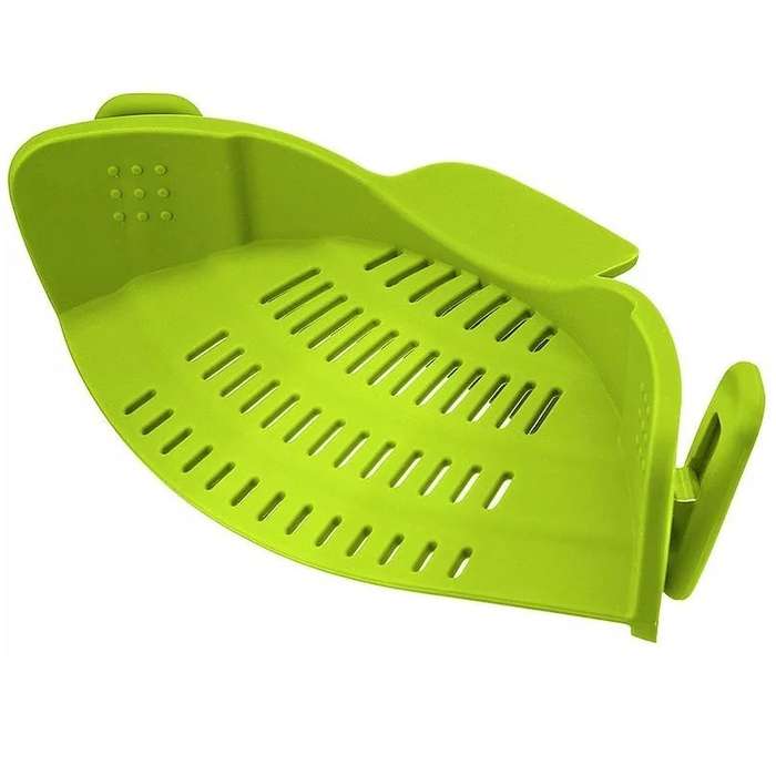 Collapsible Silicone Clip-On Strainer
