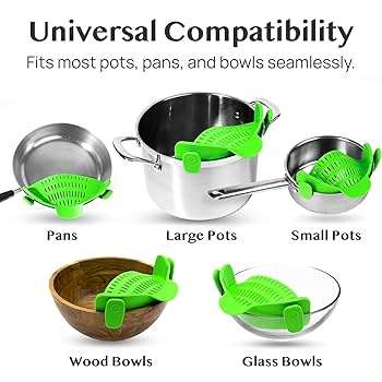 Collapsible Silicone Clip-On Strainer