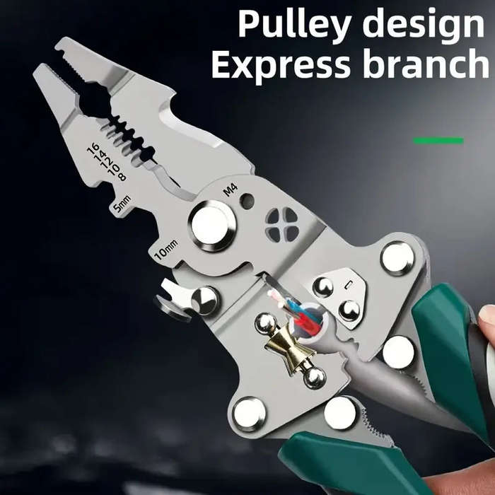 Collapsible Wire Stripping Pliers  Multi-Function Electrician Tool with Crimping, Cutting, and...