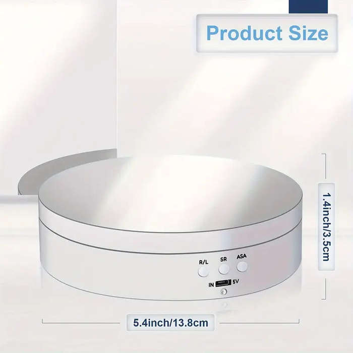 1pc Premium Electric Rotating Display Stand - 360 Degree Auto-Rotation