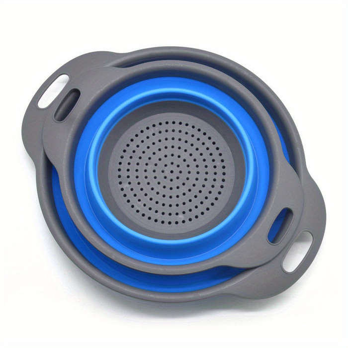 2pcs, Collapsible Silicone Colander