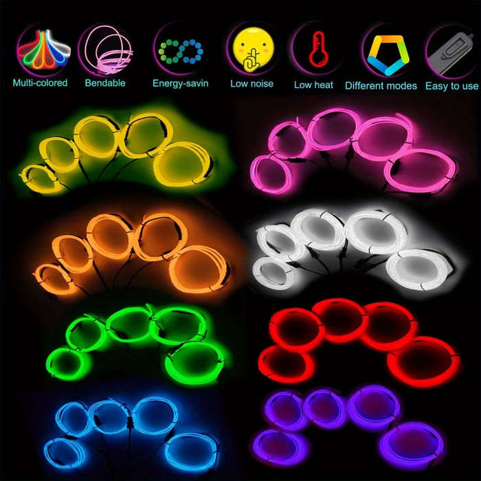 1pc x 1meter Electroluminescent Neon Lights with Flash Multiple Colors to Choose from Ideal for D...