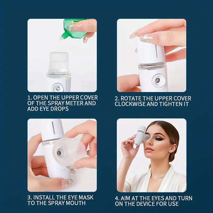 Cloud Prime USB Rechargeable Nano Eye Moisturizer - Portable Spray Atomizer for Dry Eye Care, Inc...