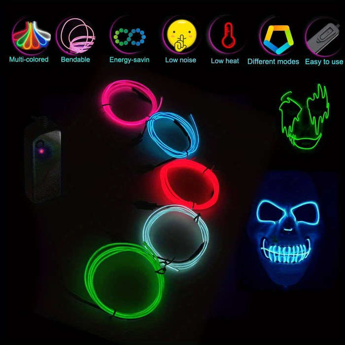 1pc x 1meter Electroluminescent Neon Lights with Flash Multiple Colors to Choose from Ideal for D...