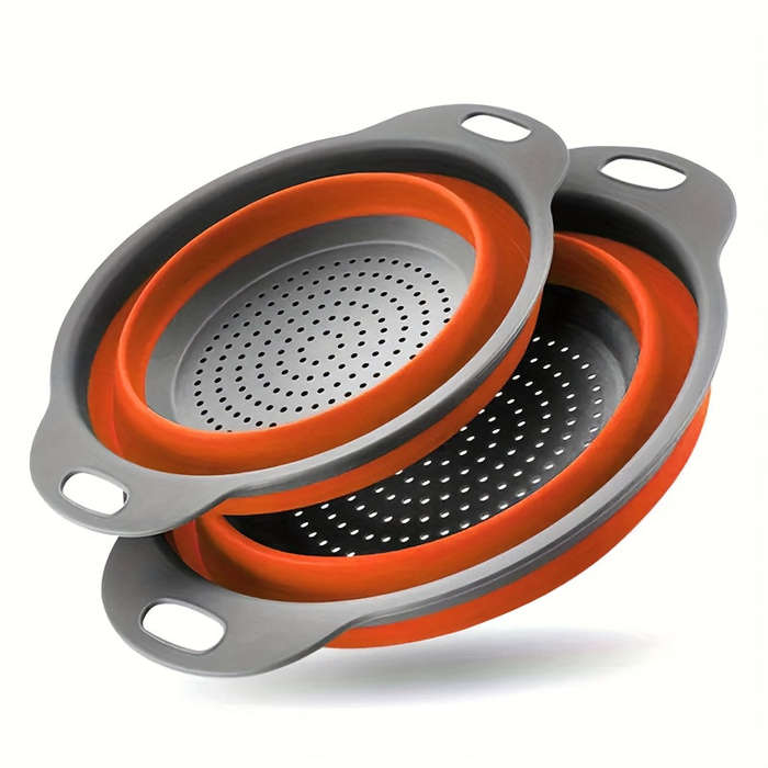 2pcs, Collapsible Silicone Colander