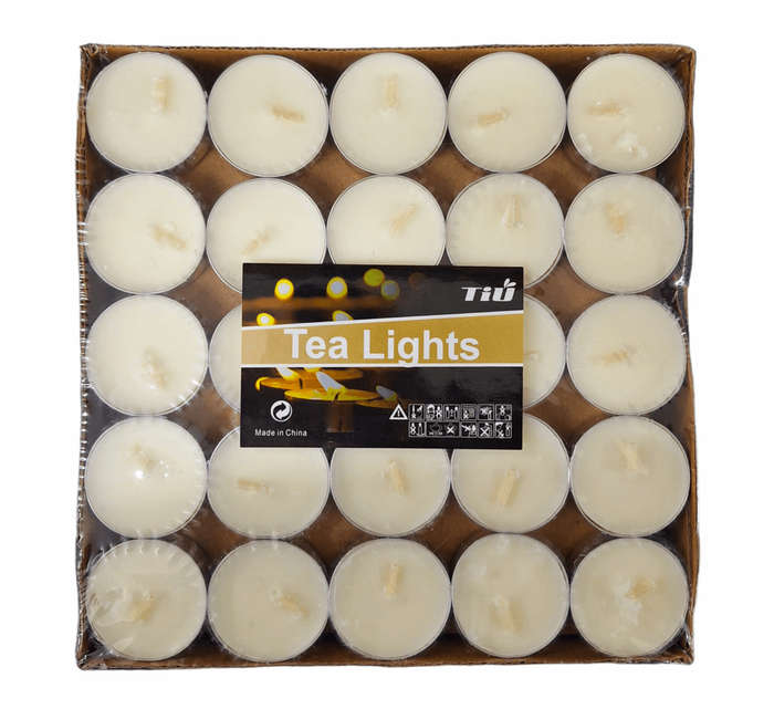 50pc Tea Light Candles - Diameter 3.7cm