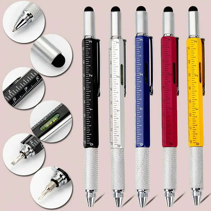 3pc Mixed Color Hexagonal 6-in-1 Multifunction Stylus Pens