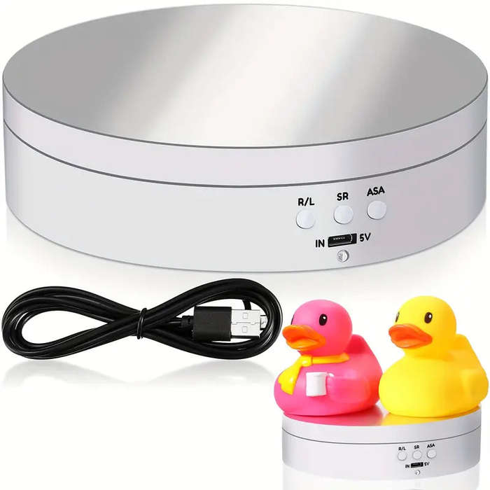 1pc Premium Electric Rotating Display Stand - 360 Degree Auto-Rotation