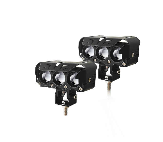 Motorcycle LED Spotlight Three Lenses Set