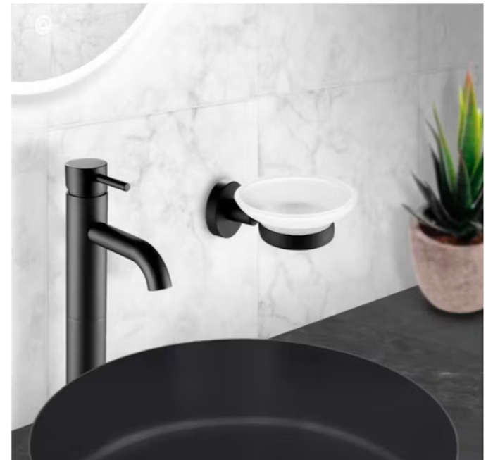 Metal Wall Mount Soap Holder Ceramic Glass