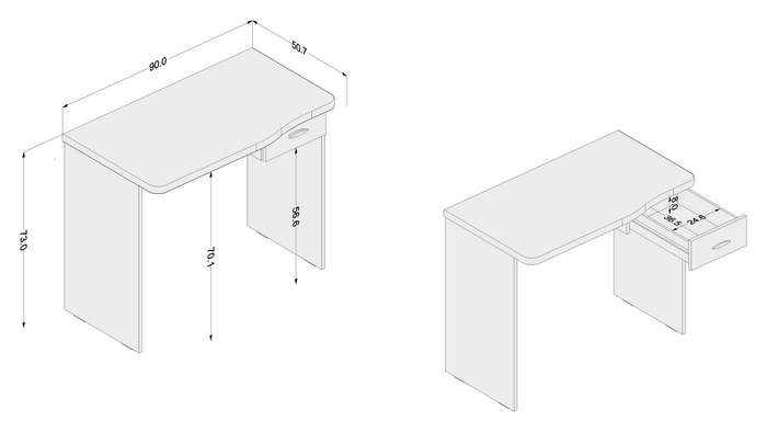 Diego White Office Table