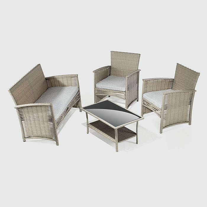Frederic Patio Lounge Set - Stone