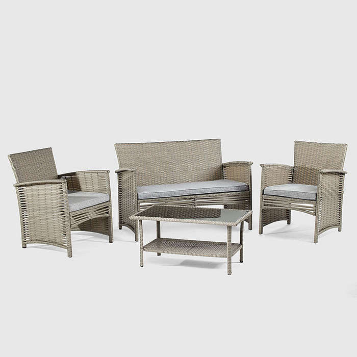 Frederic Patio Lounge Set - Stone