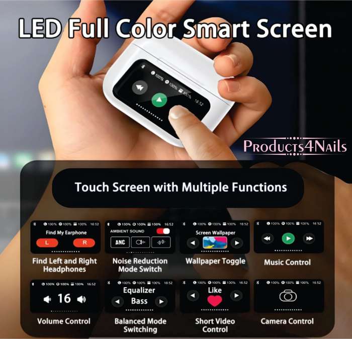 WIRELESS EARPHONES - ANC/ENC Double Dark Noise Reduction Touch Control Earphones -