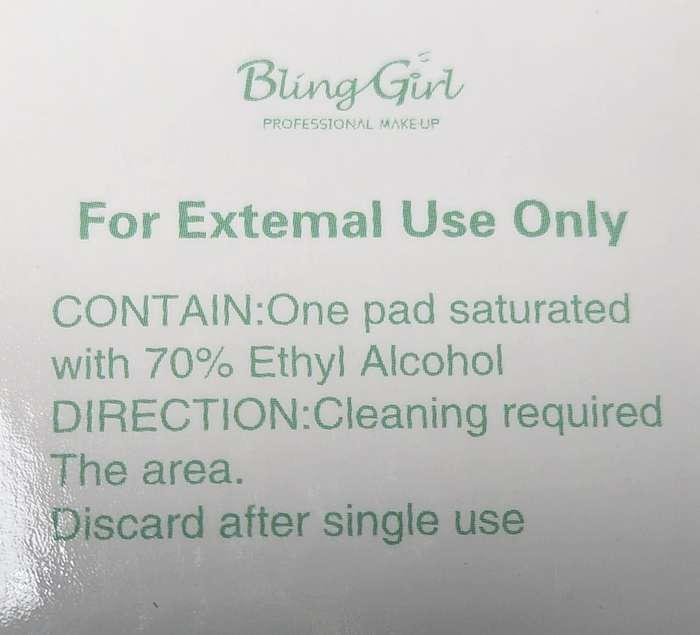 Bling Girl Wipe Alcohol Prep Pads 100 pads