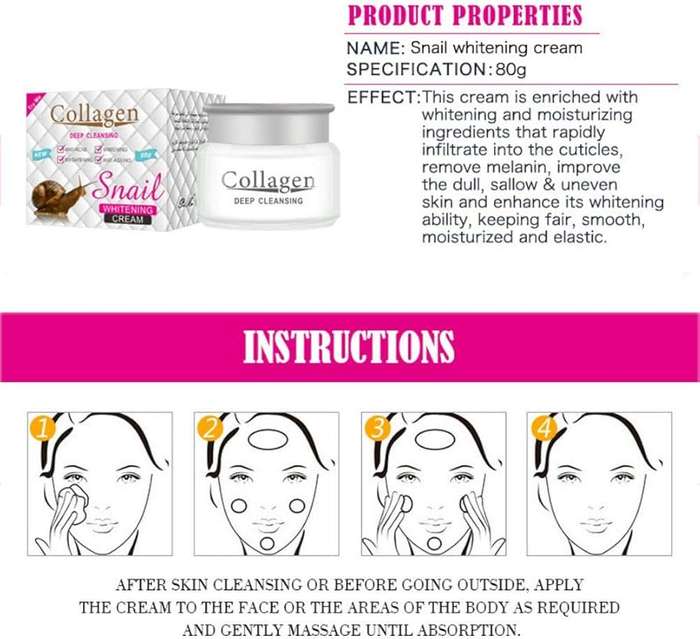 Collagen Snail Whitening Cream for Facial Cream Skin Moisturizing Anti-aging Whitening Protective...