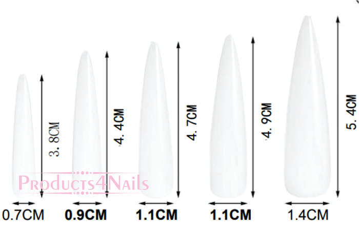 Stiletto Nail Tips Standard Size 240pcs/12Sizes Light and Flexible Stronger Adhesion