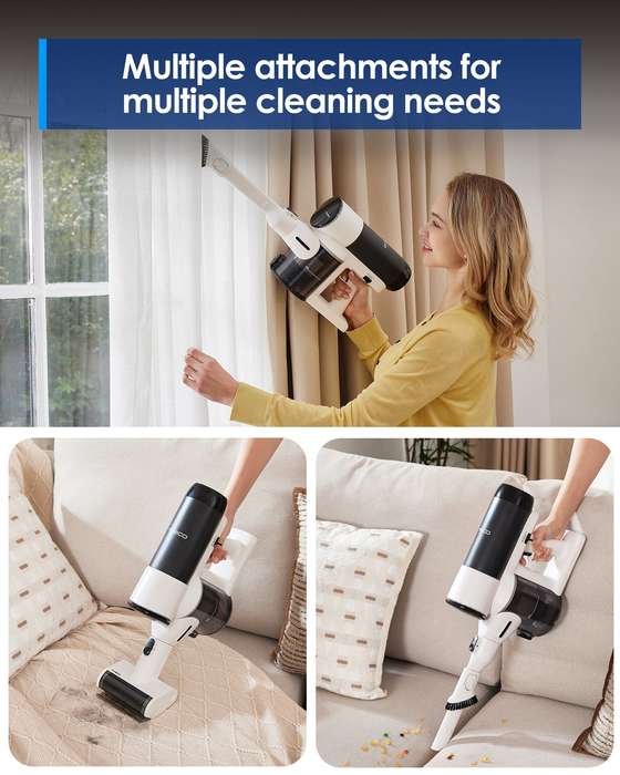 FLOOR ONE Switch S6 Stretch Plus - 65min, Smart 180° Lay Flat Wet Dry Cordless Vacuum Floor Wash...