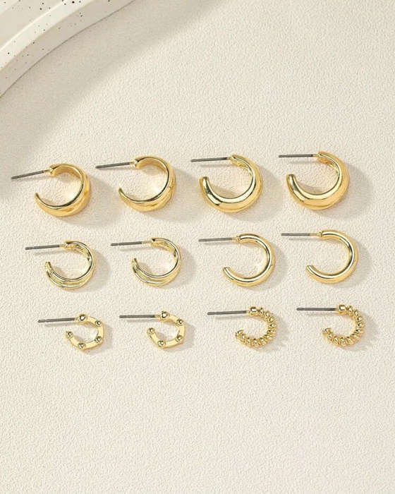 6 Pairs Style Stud Earrings