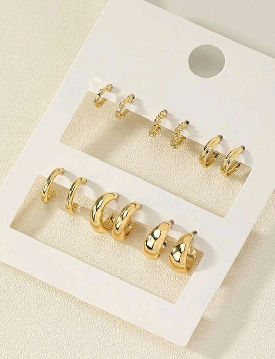 6 Pairs Style Stud Earrings