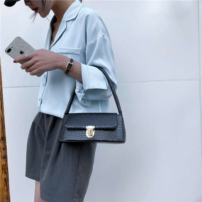 Small Bag Women Stone Pattern Shoulder Bag Underarm Bag