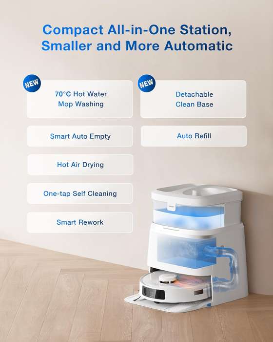 DEEBOT T30 PRO OMNI Robot Vacuum Cleaner - OMNI Station, 11000Pa Suction, 290min Runtime
