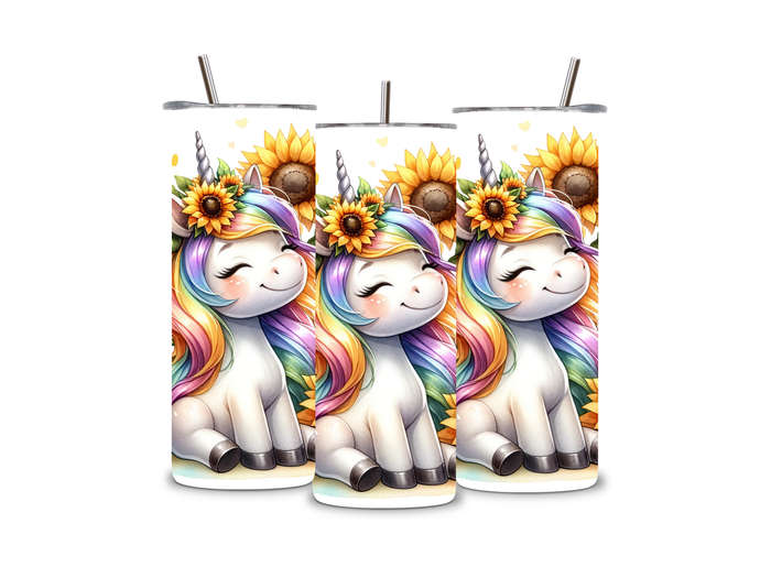 Sunflower Unicorn 20 oz Tumbler