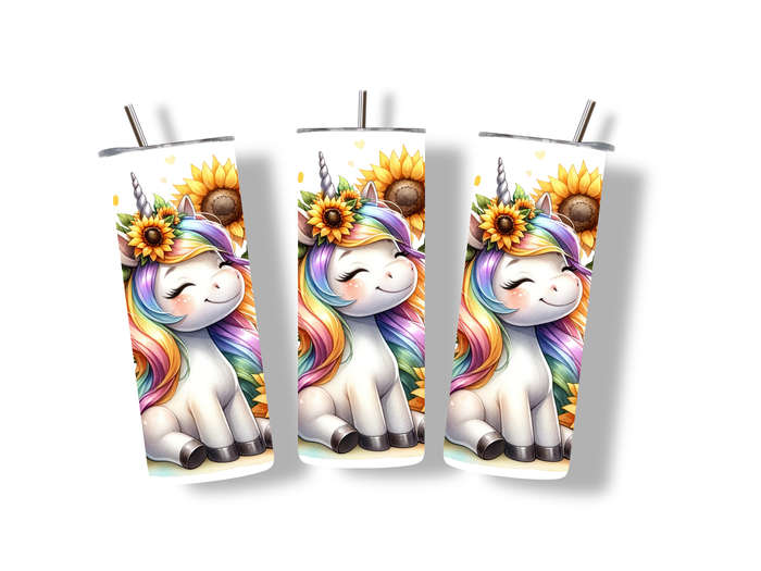 Sunflower Unicorn 20 oz Tumbler