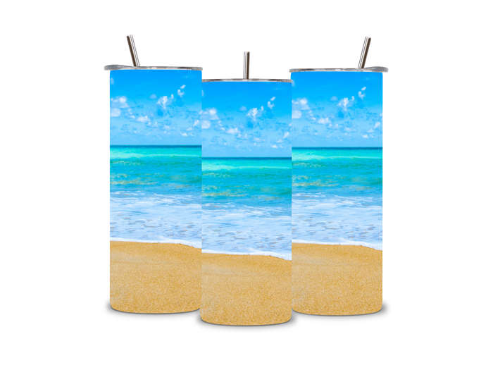 Beach Vibes Skinny Tumbler