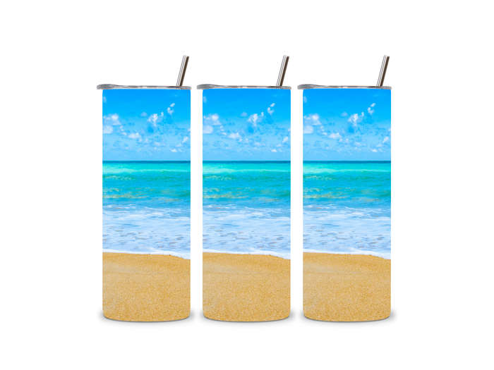 Beach Vibes Skinny Tumbler