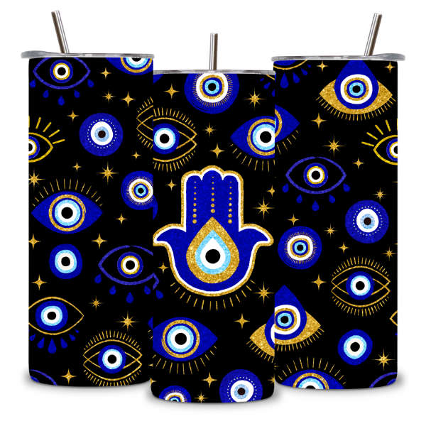 Guardian Gaze Hamsa Hand Tumbler