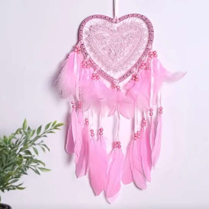 Heart-Shaped Pink Dreamcatcher