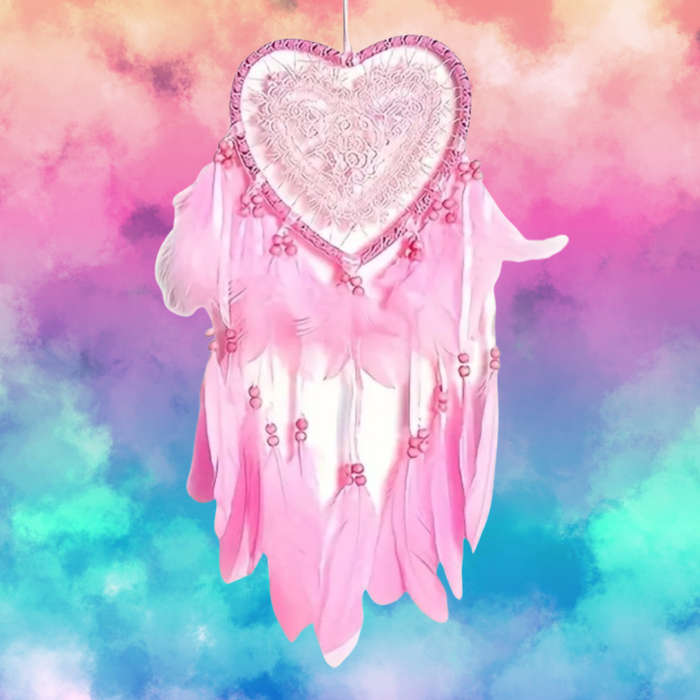 Heart-Shaped Pink Dreamcatcher