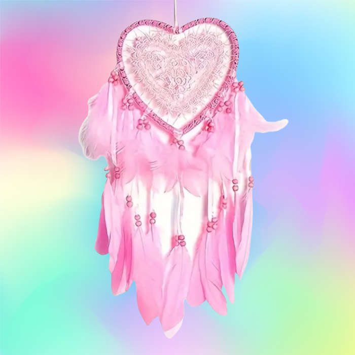 Heart-Shaped Pink Dreamcatcher