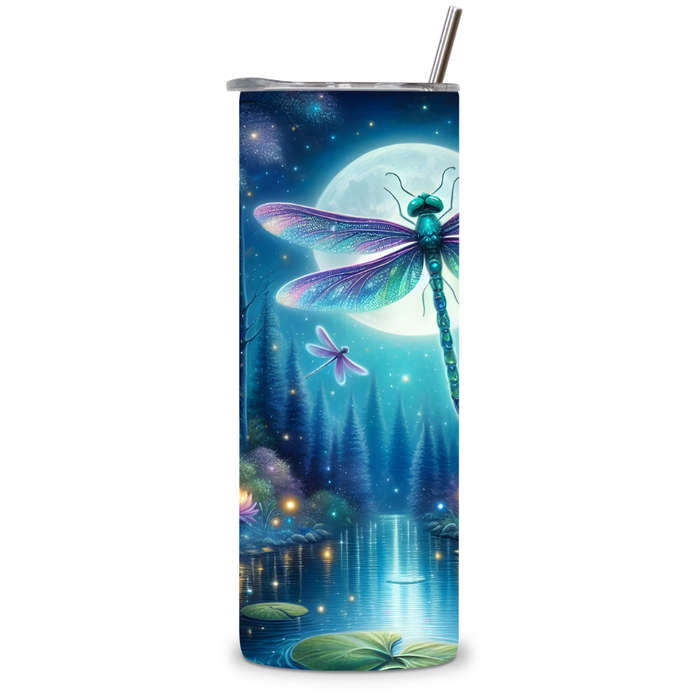 Moonlit Dragonfly & Lotus Tumbler  20oz Serenity Edition