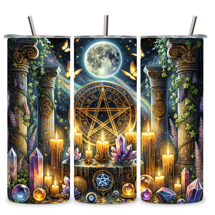 Mystical Moonlit Pentagram Tumbler
