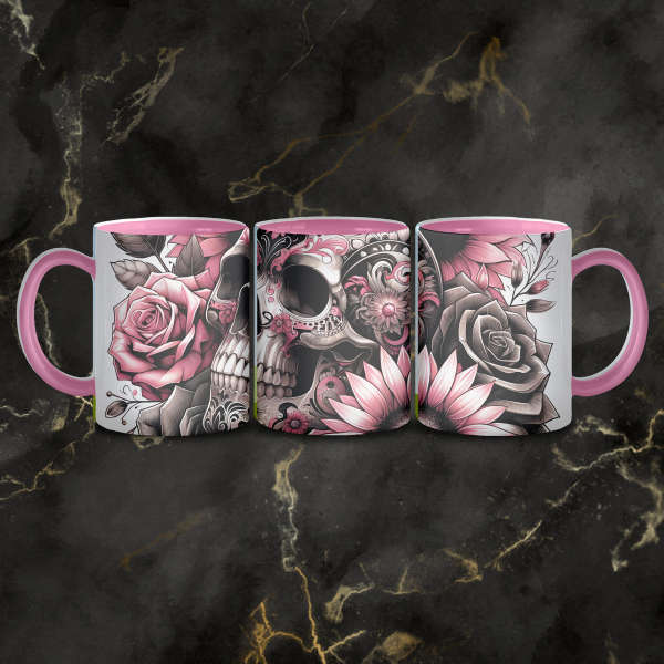 Eternal Bloom: Skull & Flowers Mug 