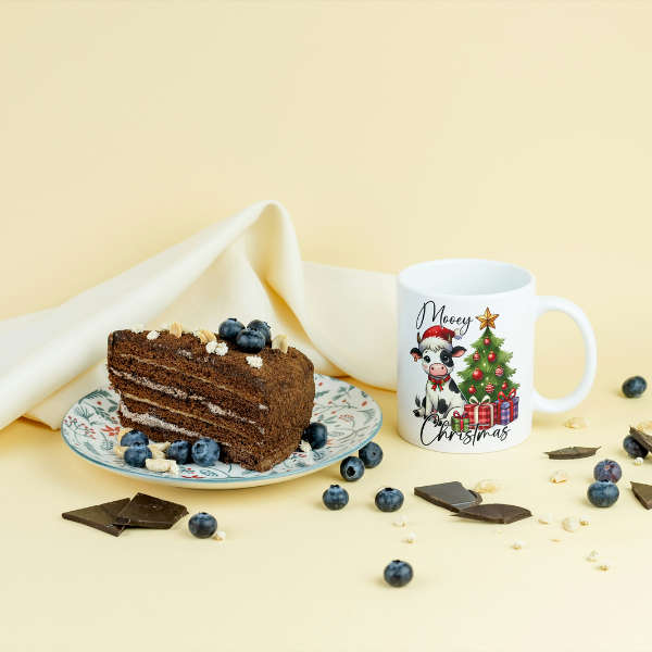 Baby Cow Merry Christmas Coffee Cup