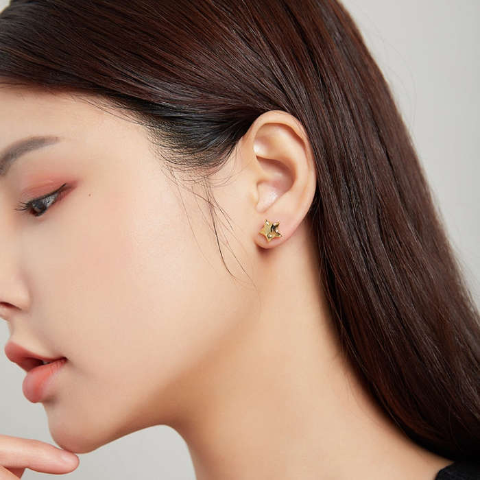 S925 Sterling Silver Star Women Earrings