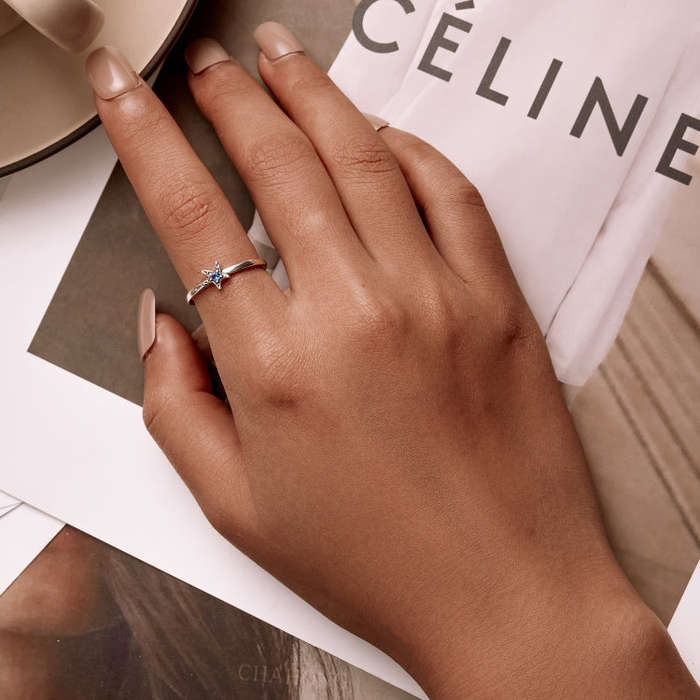 S925 Sterling Silver Delicate Starfish Women Open Ring