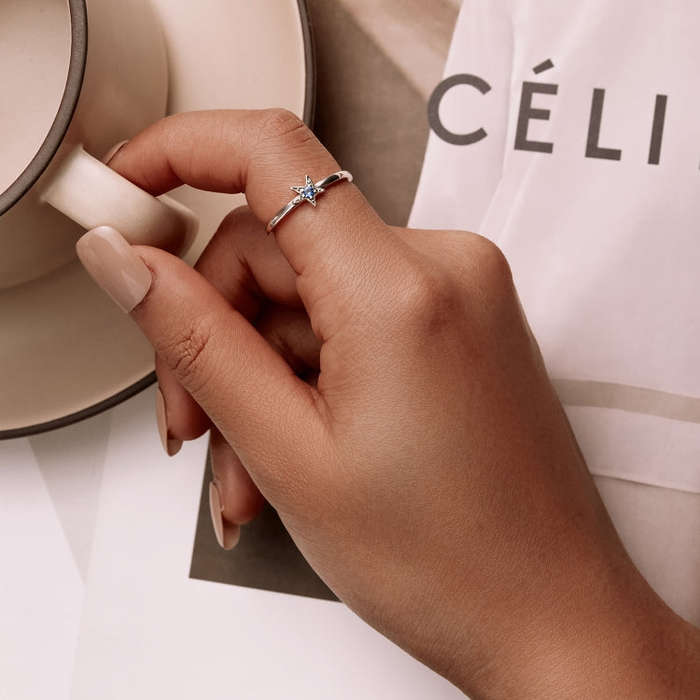S925 Sterling Silver Delicate Starfish Women Open Ring