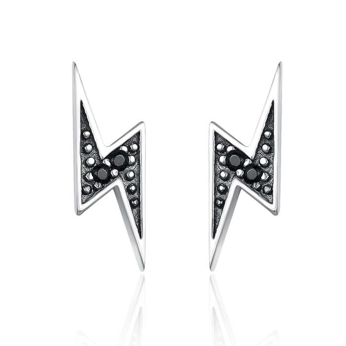 S925 Sterling Silver Stud Earrings Lightning Lady  Earring