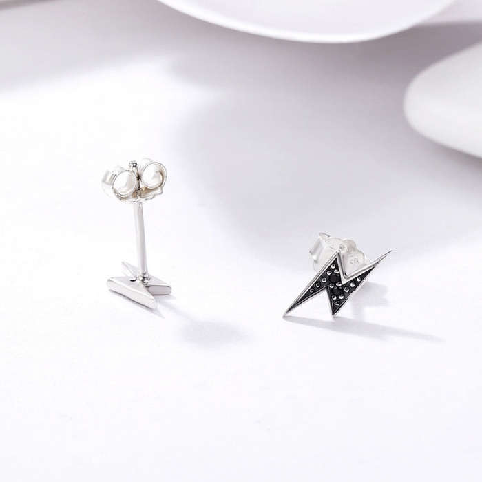 S925 Sterling Silver Stud Earrings Lightning Lady  Earring