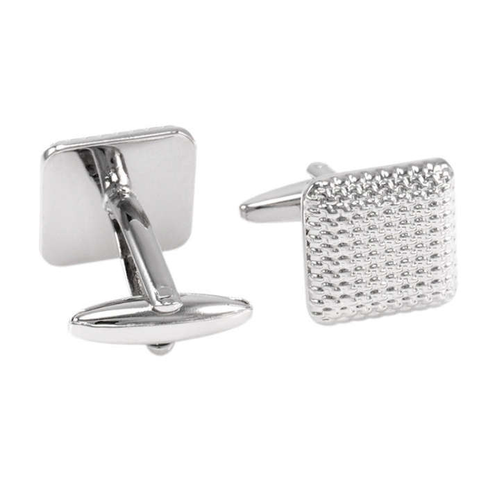 Laser Metal Brass Men Shirt Cufflinks, Color: Black square