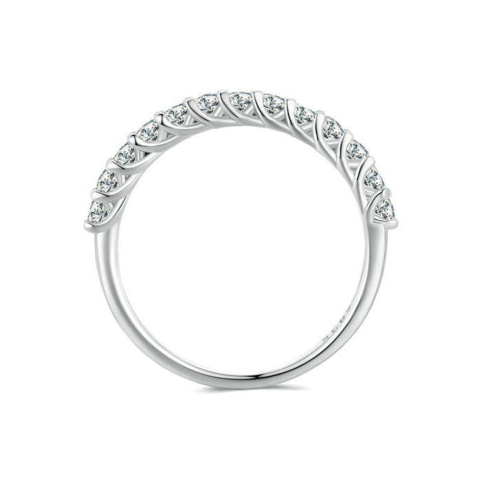 MSR014-A Sterling Silver S925 Plated Plated Row Moissanite Ring(No.6)