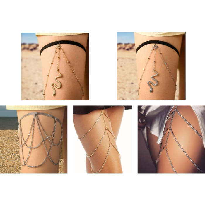 Layered Thigh Chain Women Body Chain, Color: SKU6263