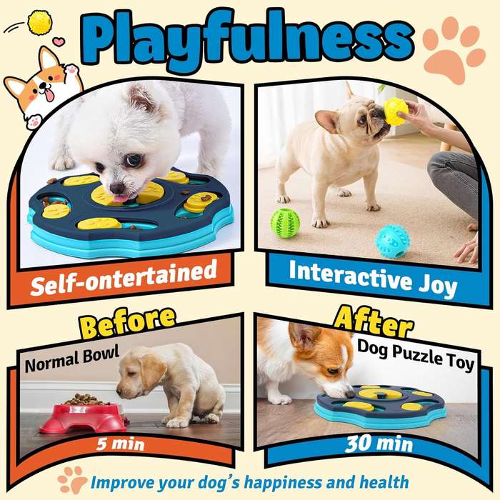9 Pack Dog Puzzle Toy Set, Dog Enrichment Toys with Lick Mat & Treat Balls